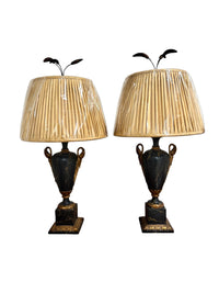 Pair of Black Swan Lamps