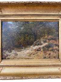 Antique Gilt-Framed Oil Landscape Painting