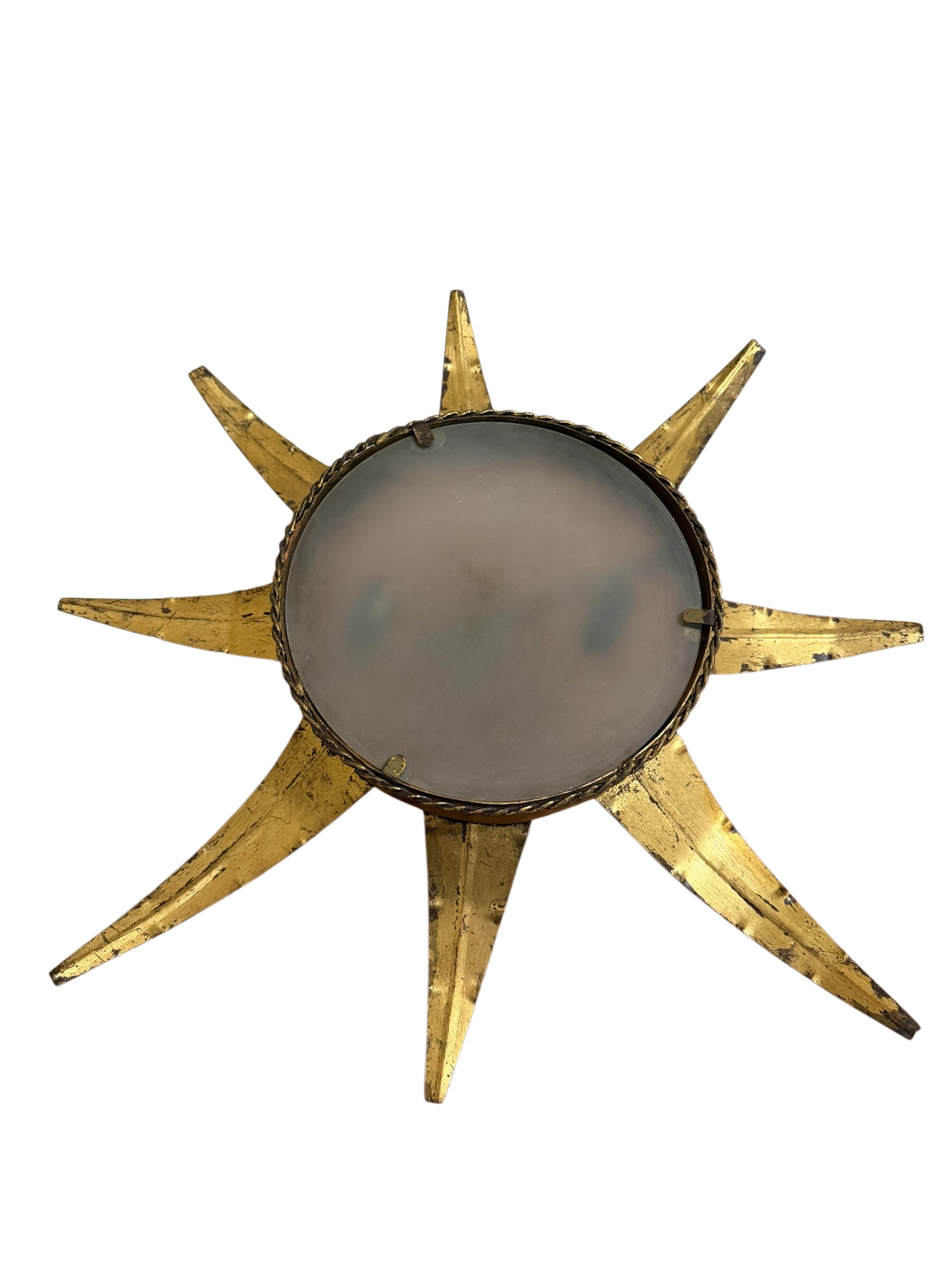 Antique Gilt Metal Flush Mount Light