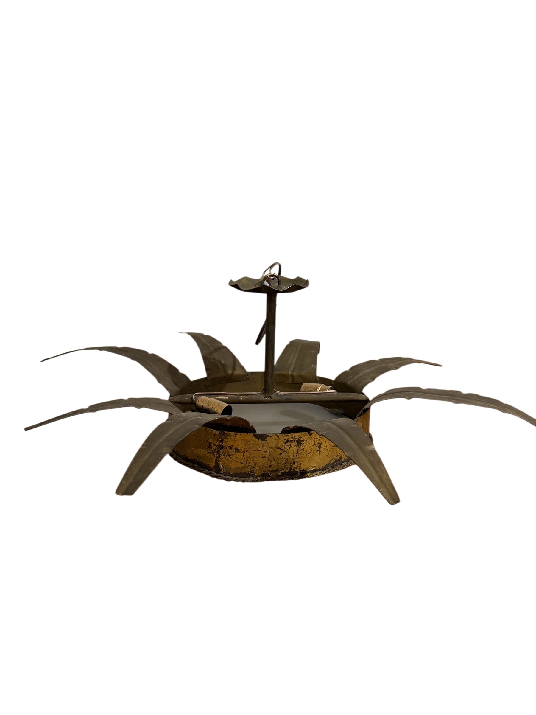 Antique Gilt Metal Flush Mount Light