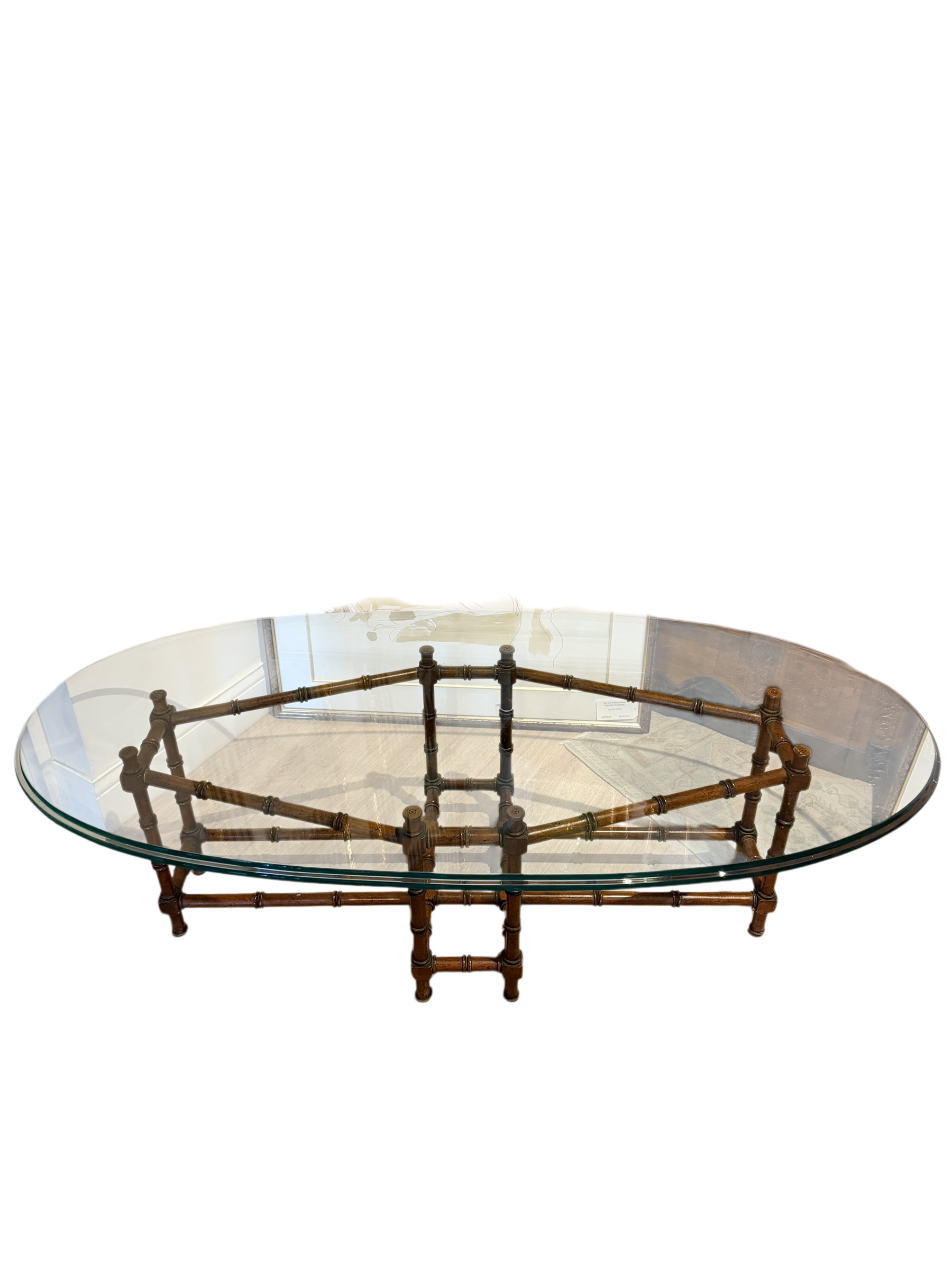 Bamboo and Glass Coffee Table