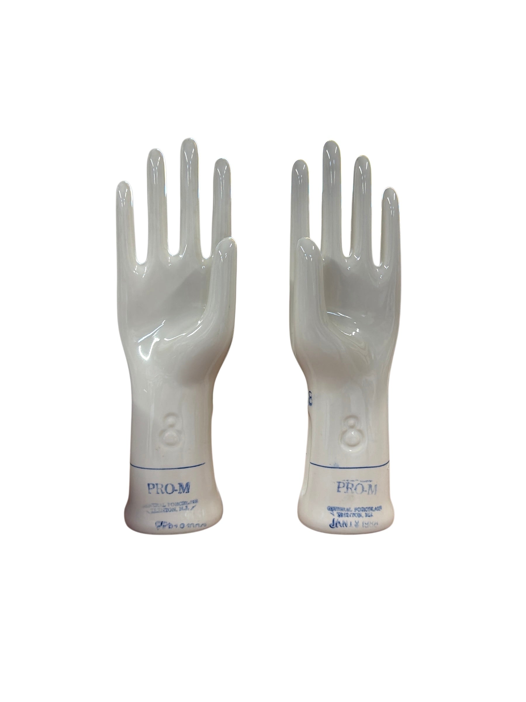 Set of White Porclein Glove Molds