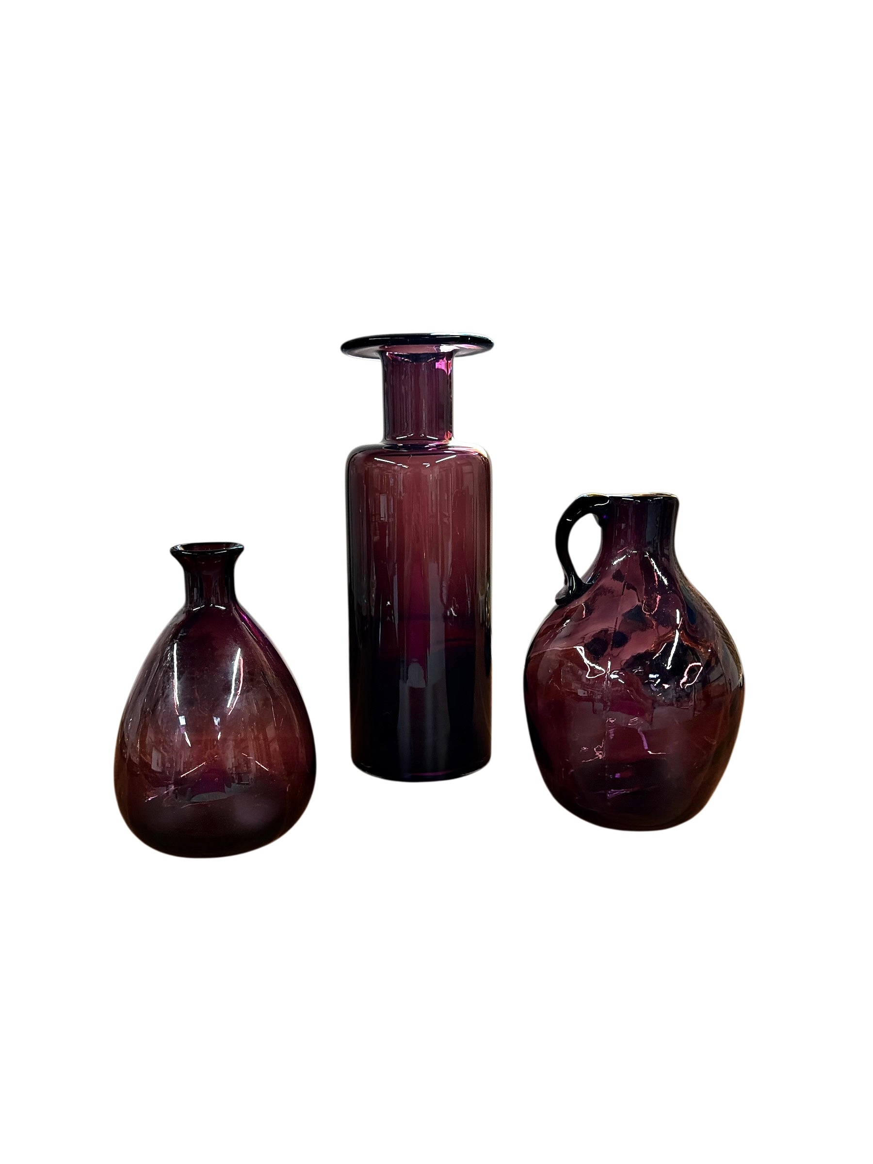 Set of 3 Purple Vases