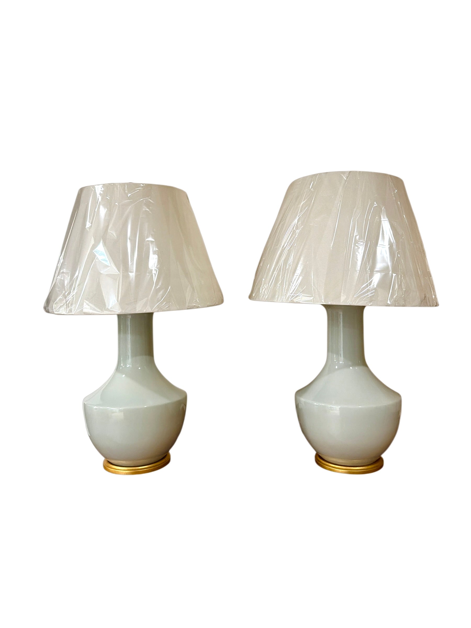 Pair of Blue Porcelain Lamps