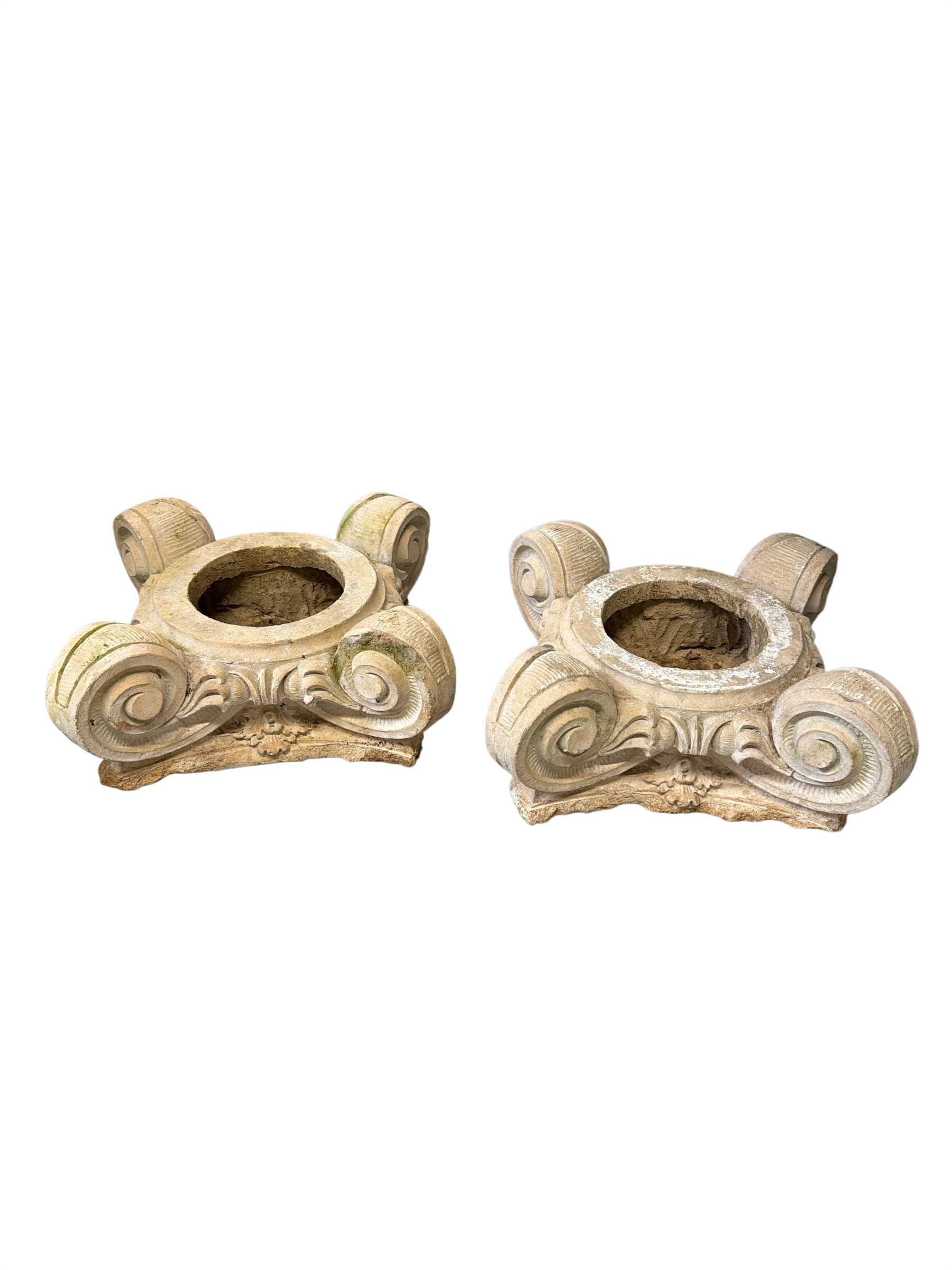 Pair of Concrete Capitals