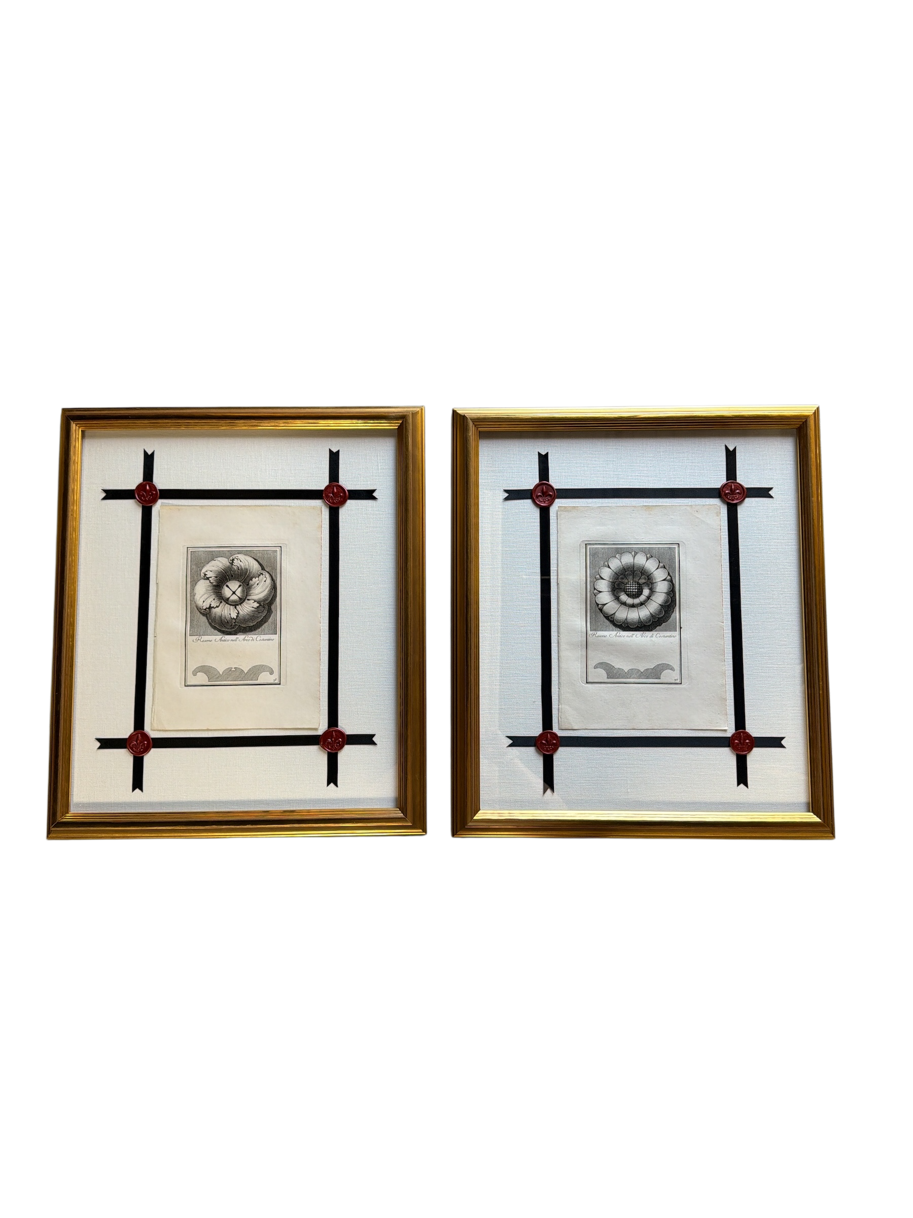 Pair of Framed Medallion Etchings No.1