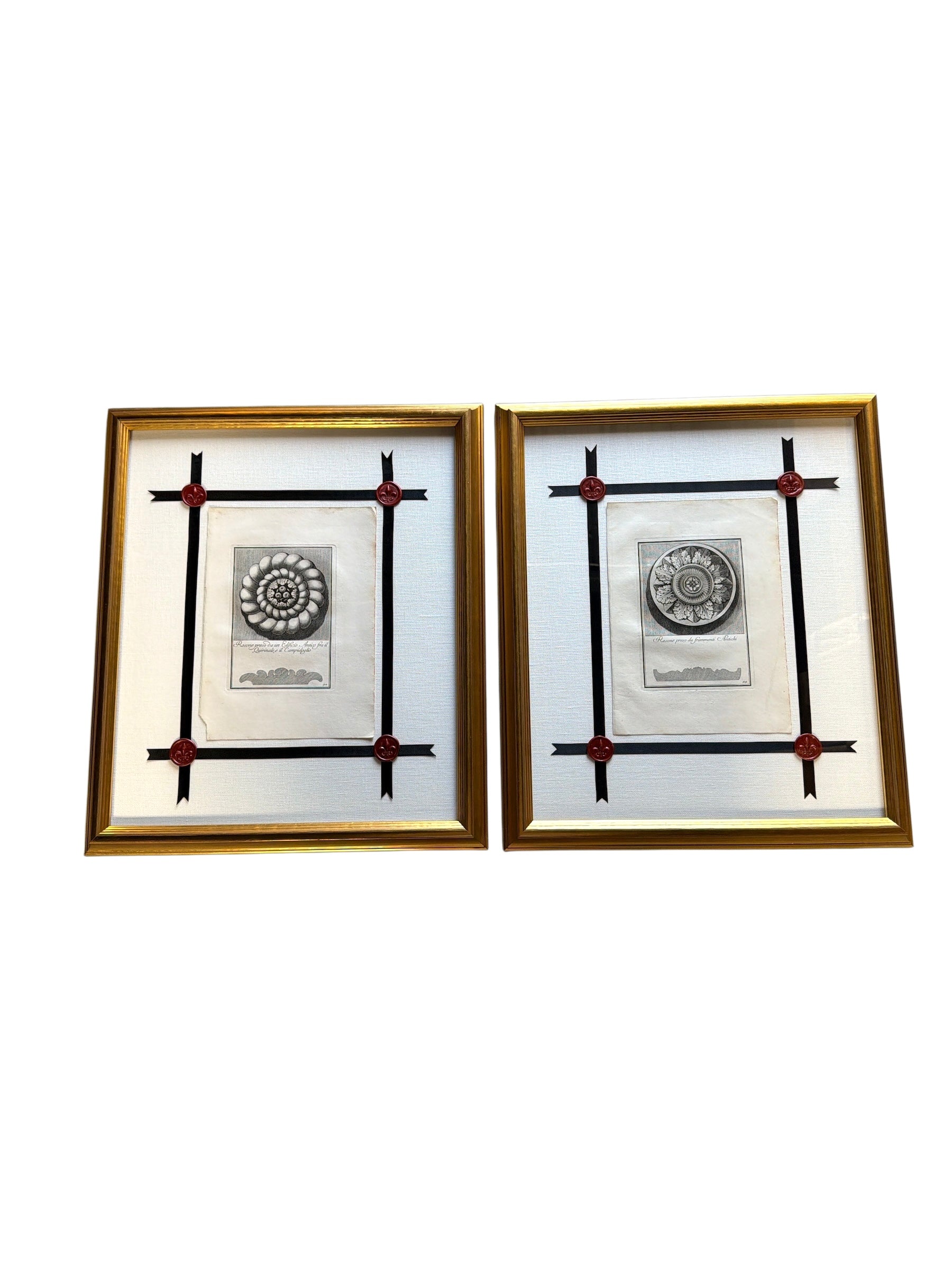 Pair of Framed Medallion Etchings No.3