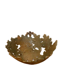 Signed Handmade Pottery Leaf Bowl