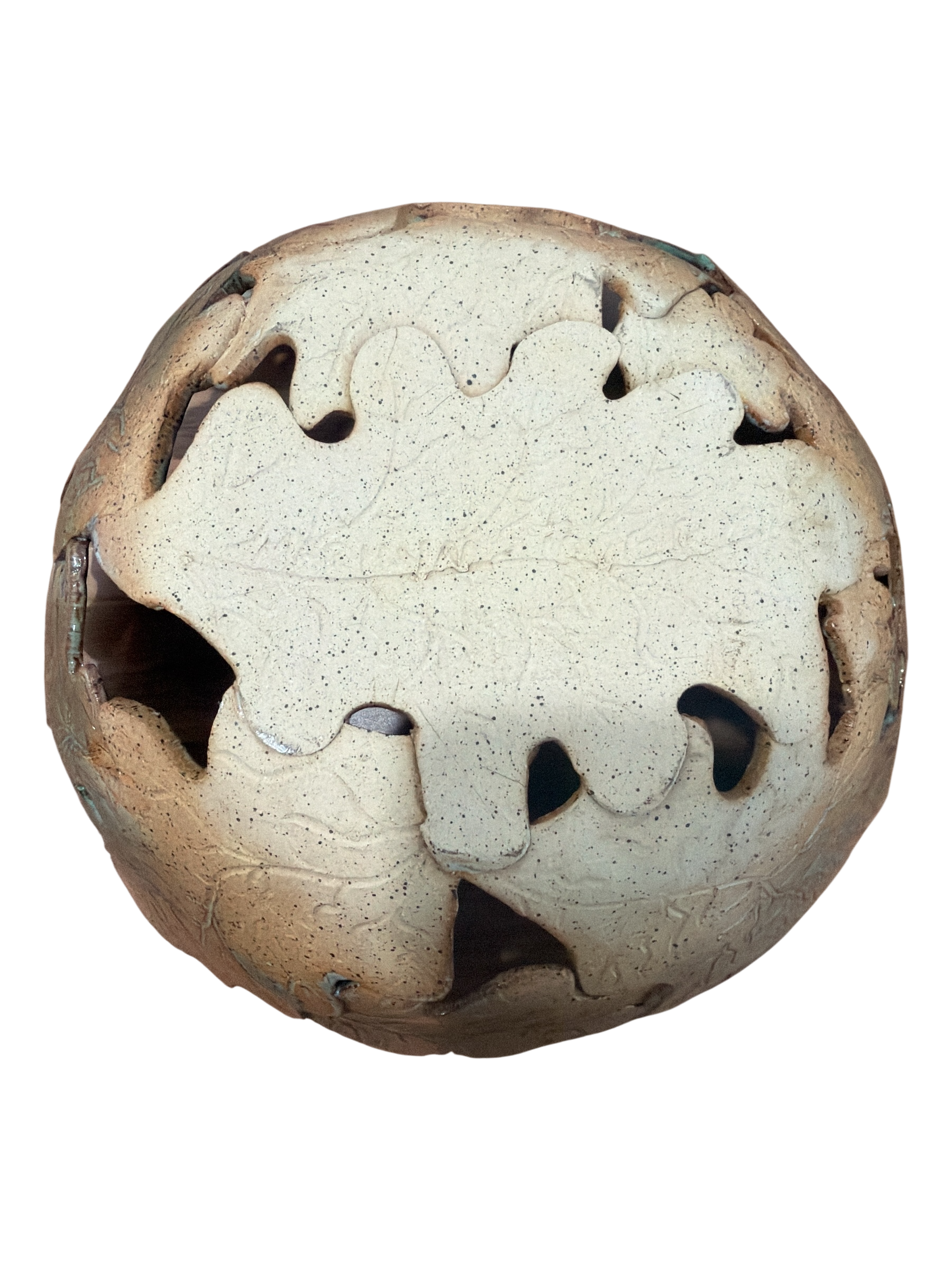 Signed Handmade Pottery Leaf Bowl