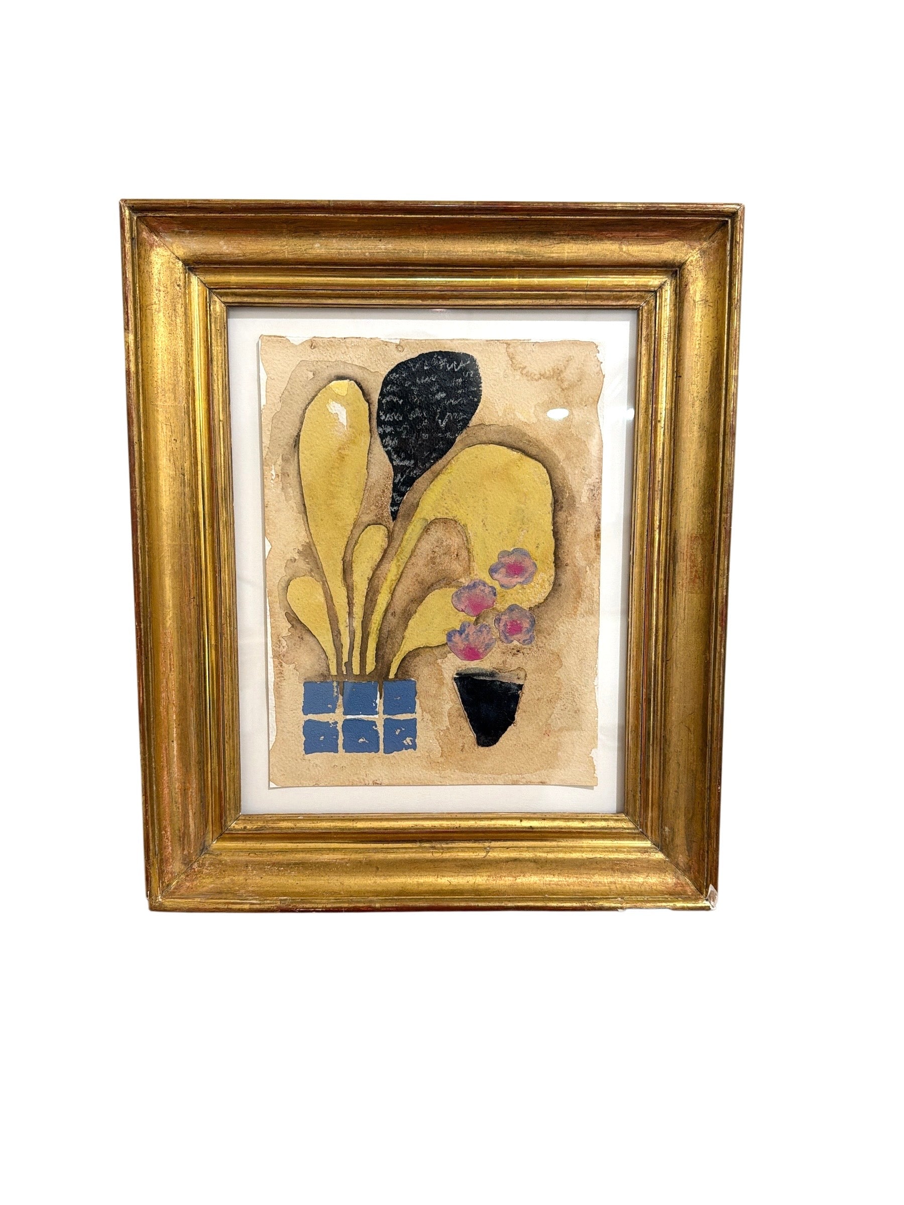 “Grounded in Yellow II” by Morgan Brock in Antique French Frame