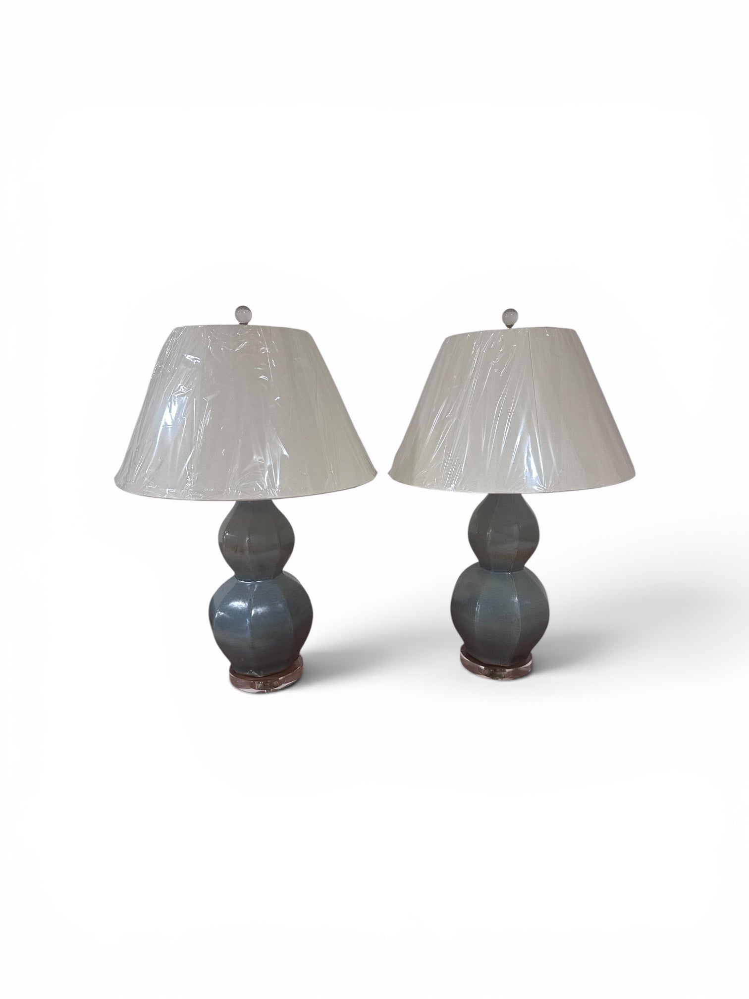 Pair of Blue Lamps