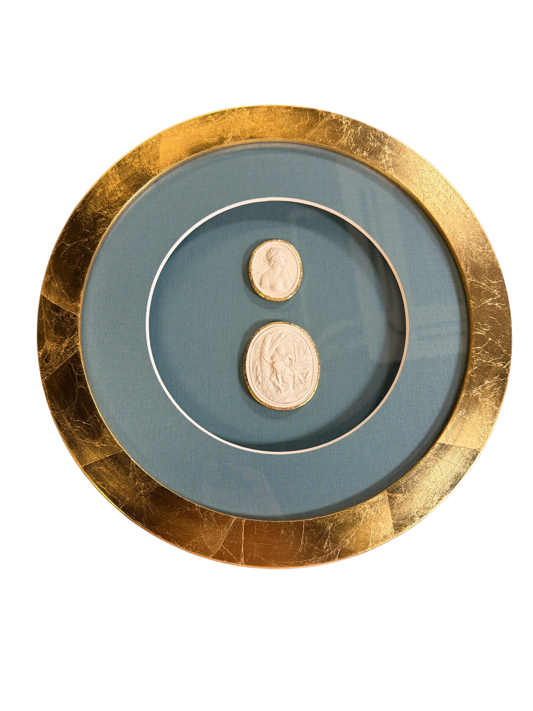 Round Blue Matted Intaglio