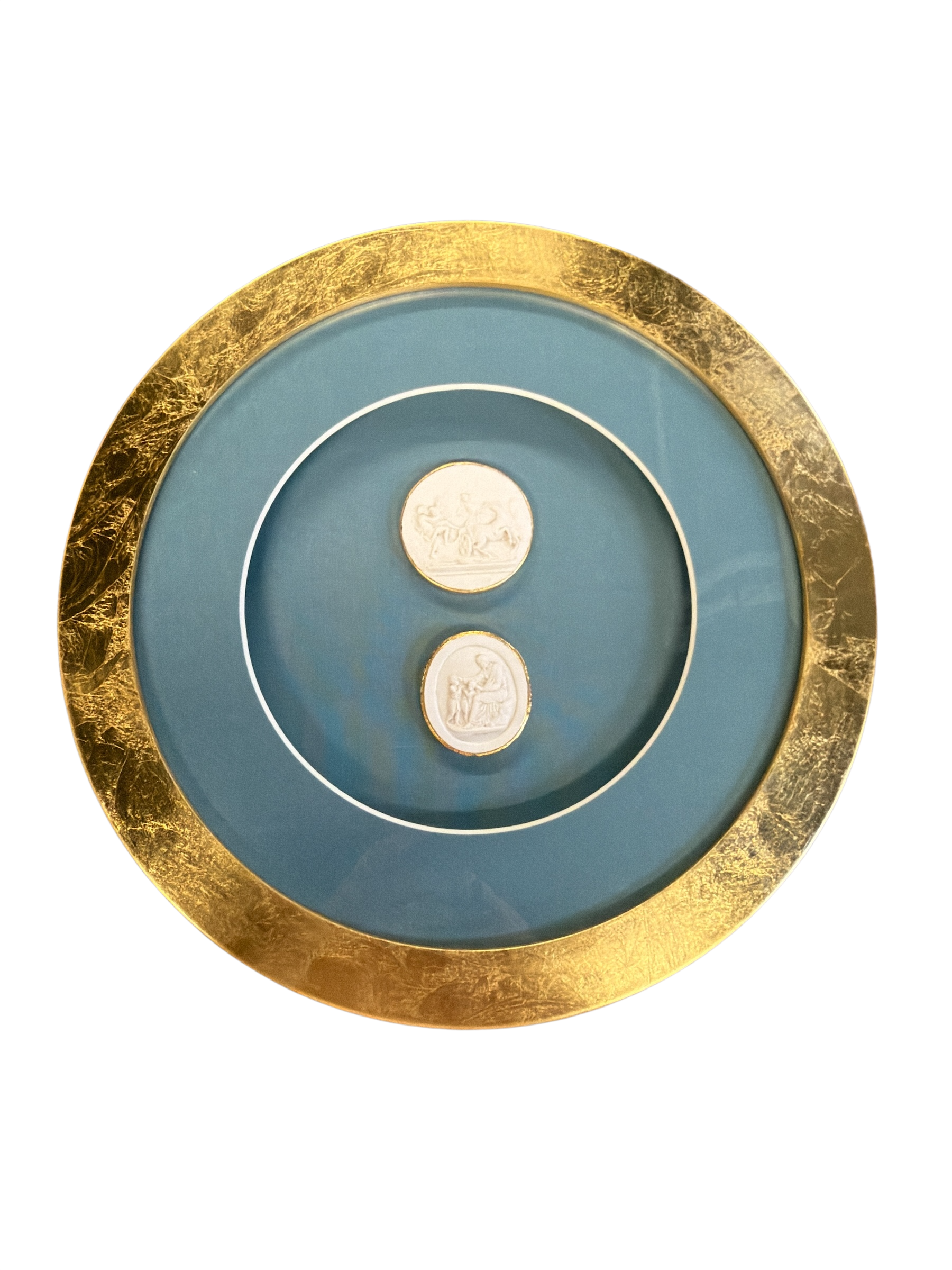Round Blue Matted Intaglio