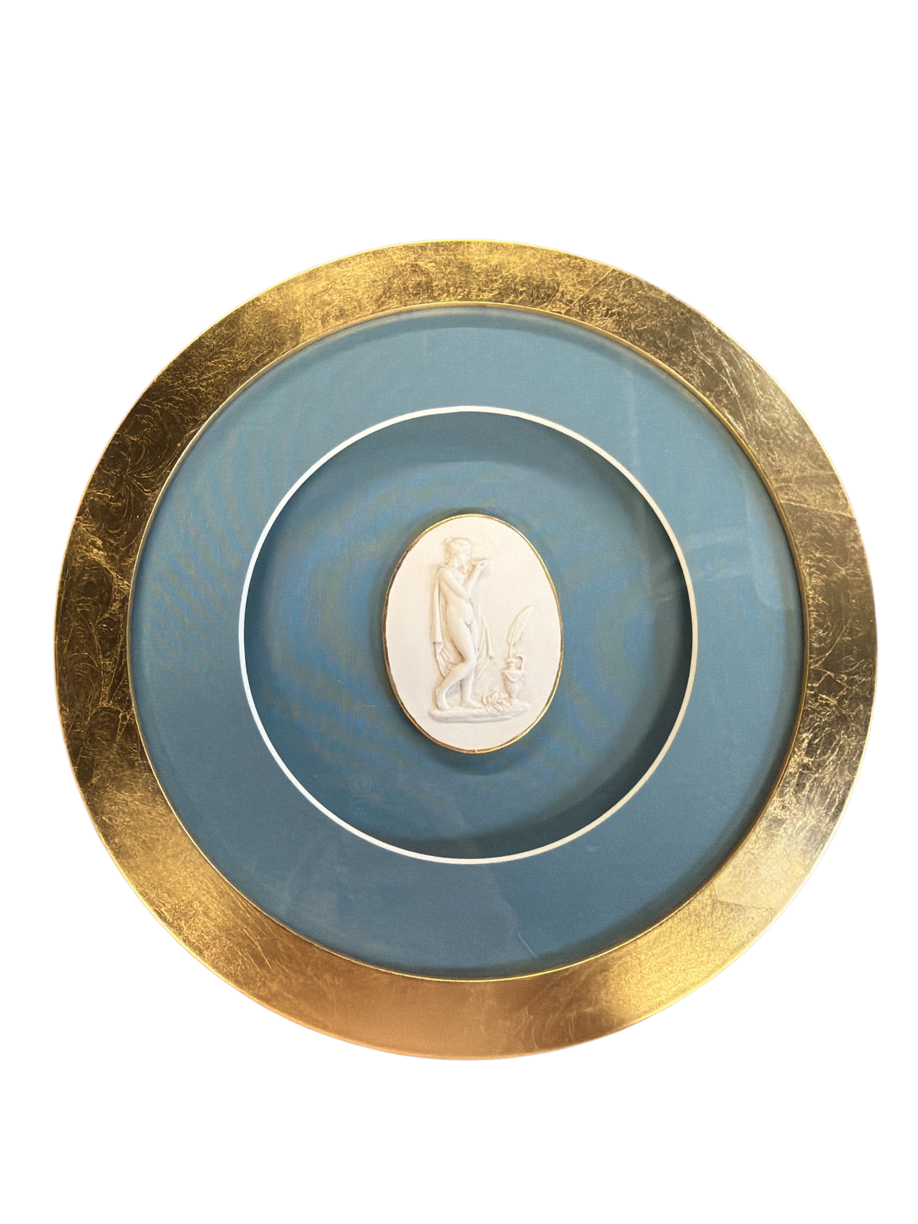 Round Blue Matted Intaglio