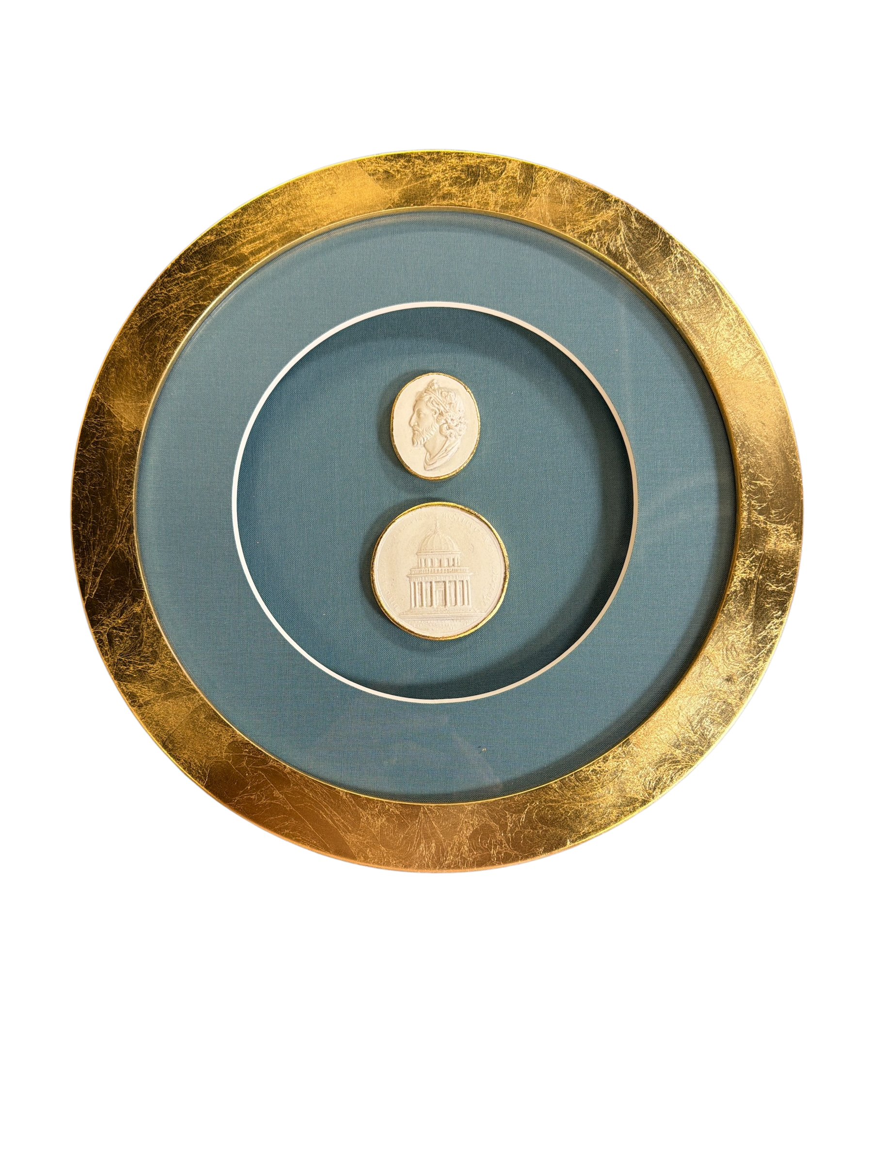 Round Blue Matted Intaglio