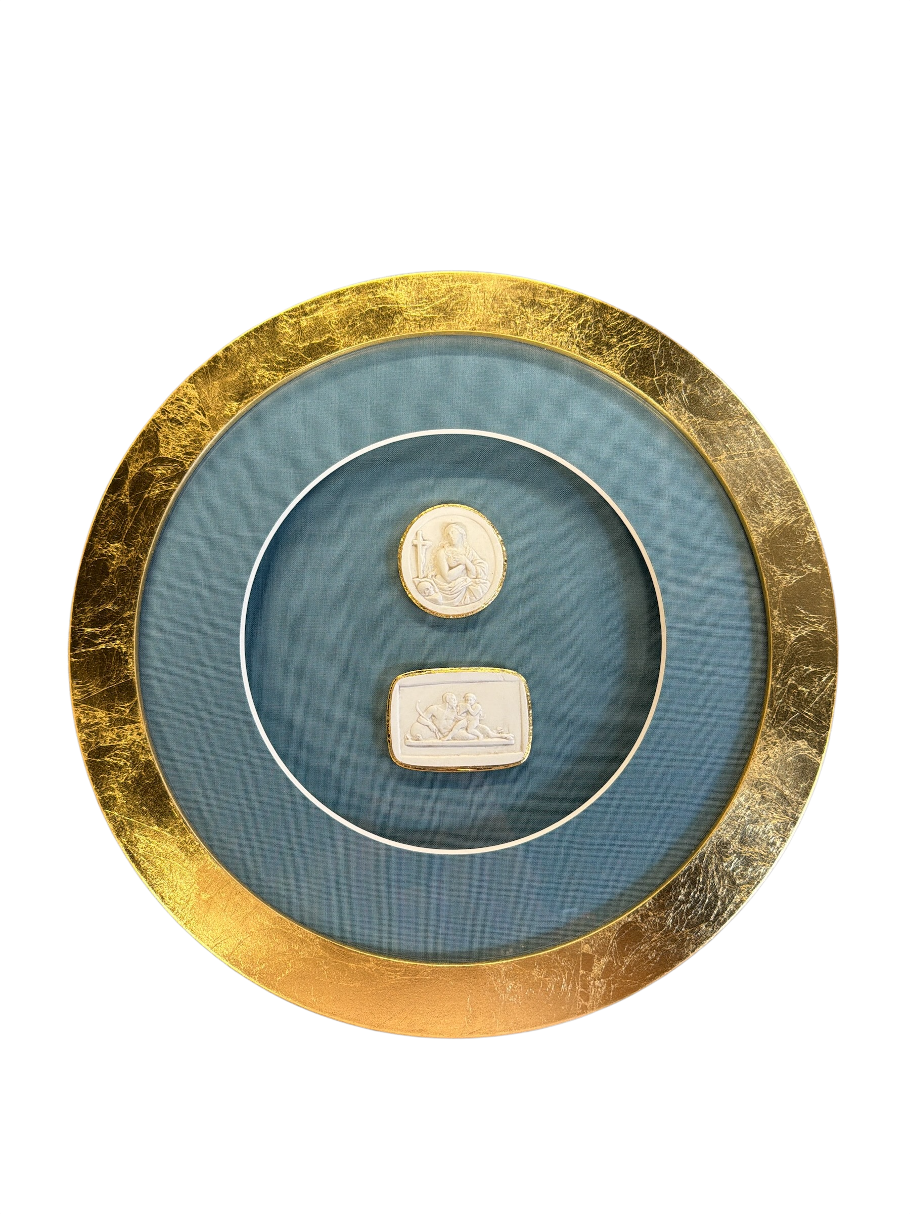Round Blue Matted Intaglio