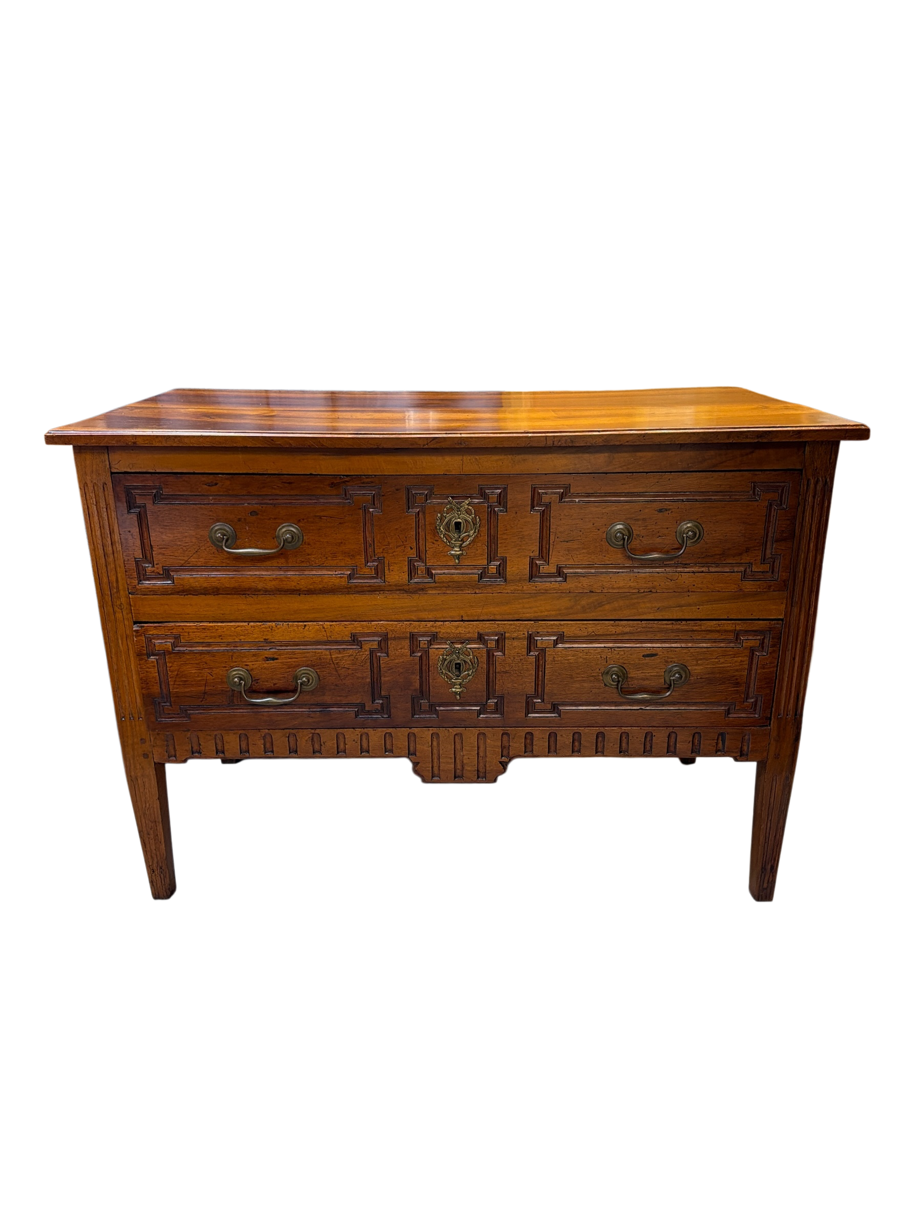 Inlaid Walnut Two-Drawer Commode
