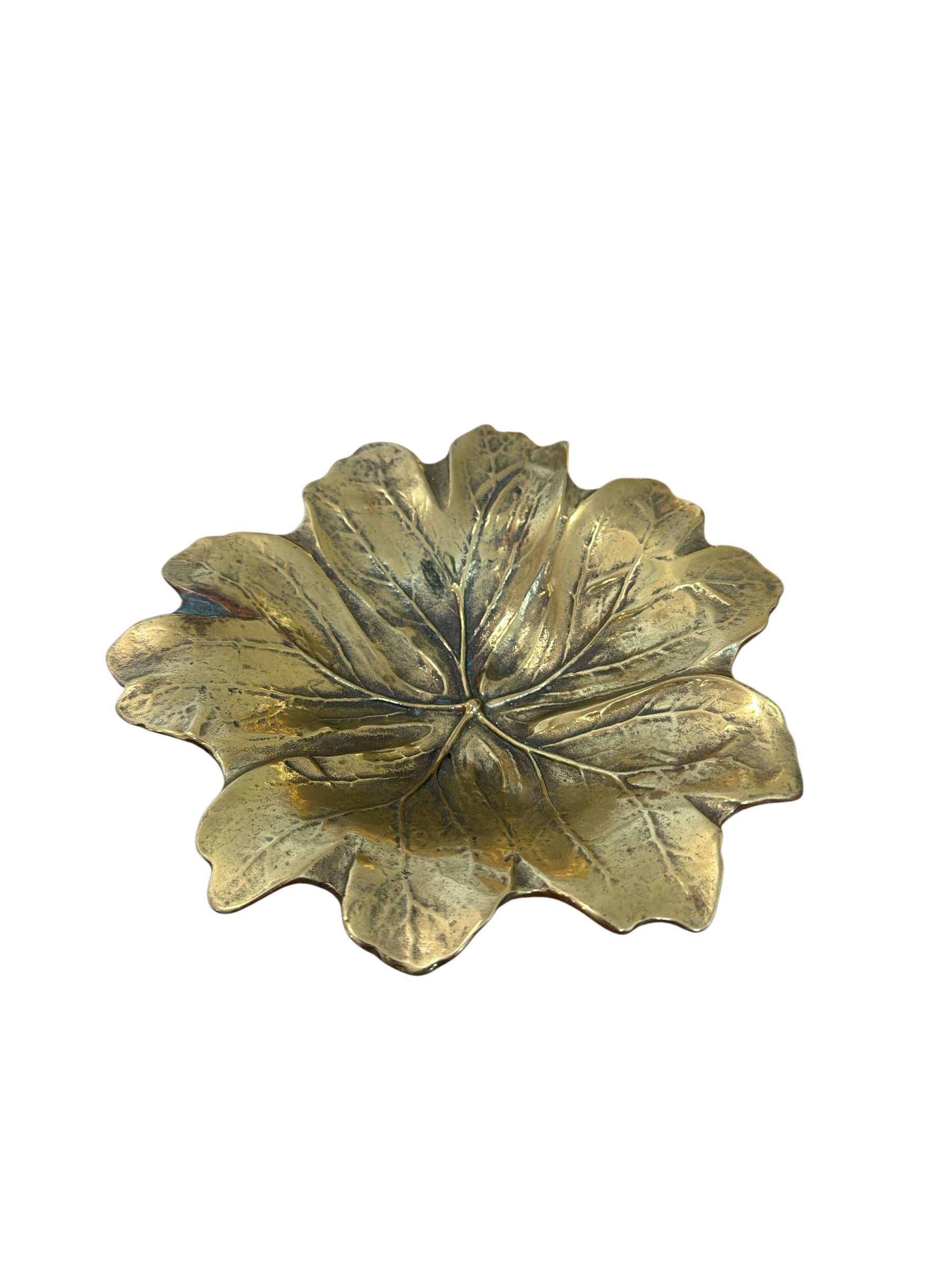 Virginia Metalcrafters Brass Mayapple Leaf Bowl