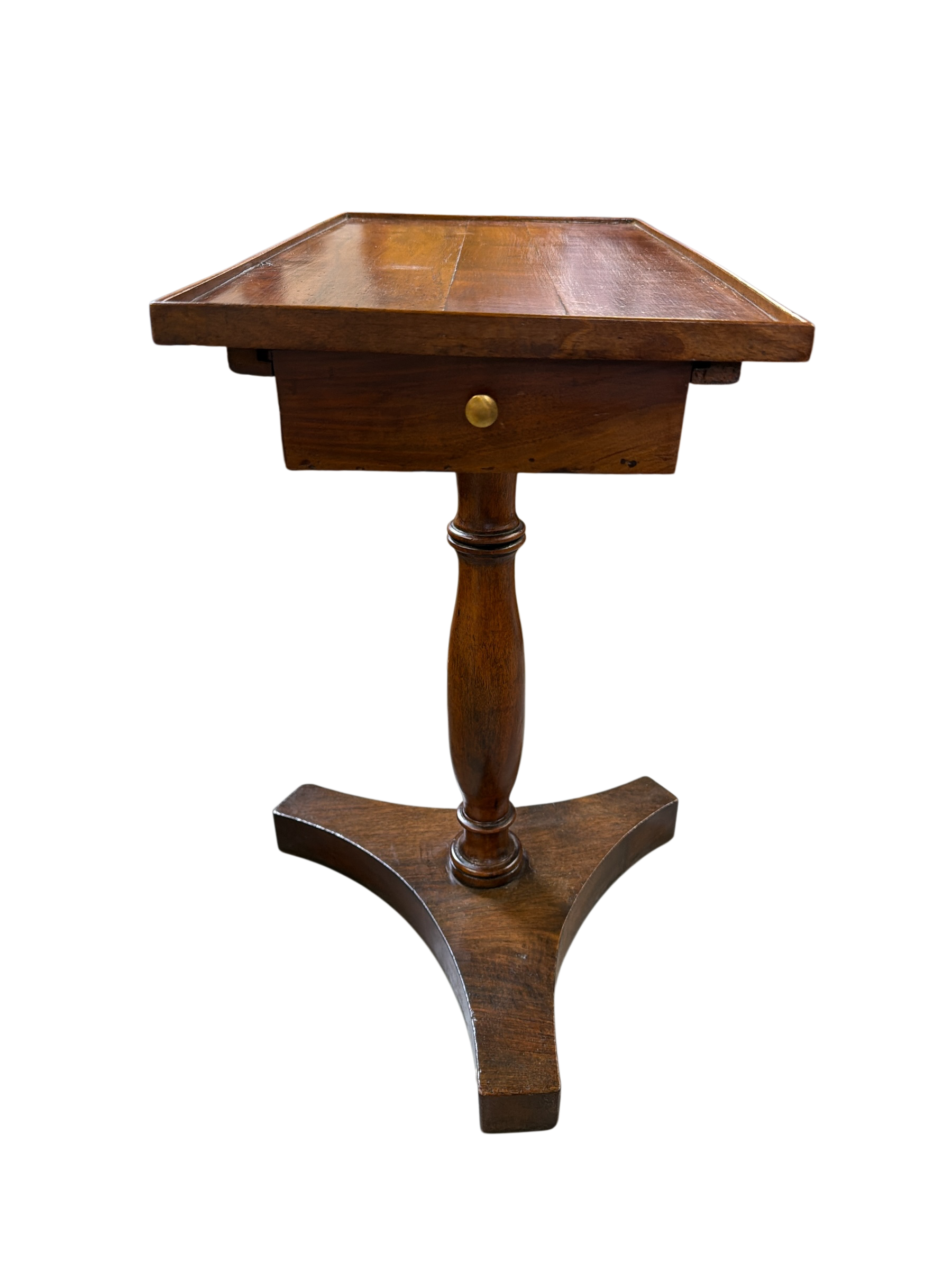 Walnut Pedestal Side Table