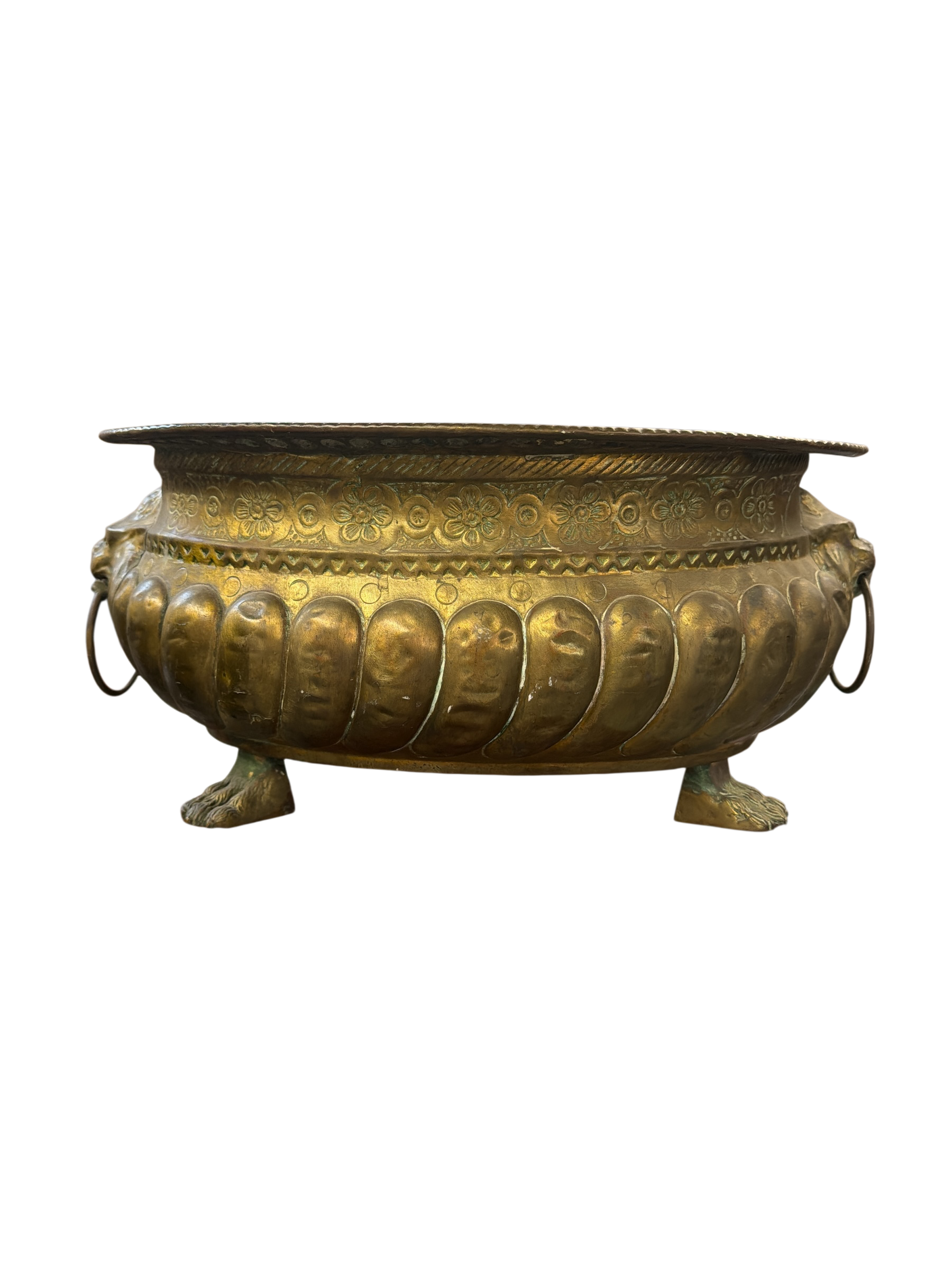Large Brass Jardinère Planter