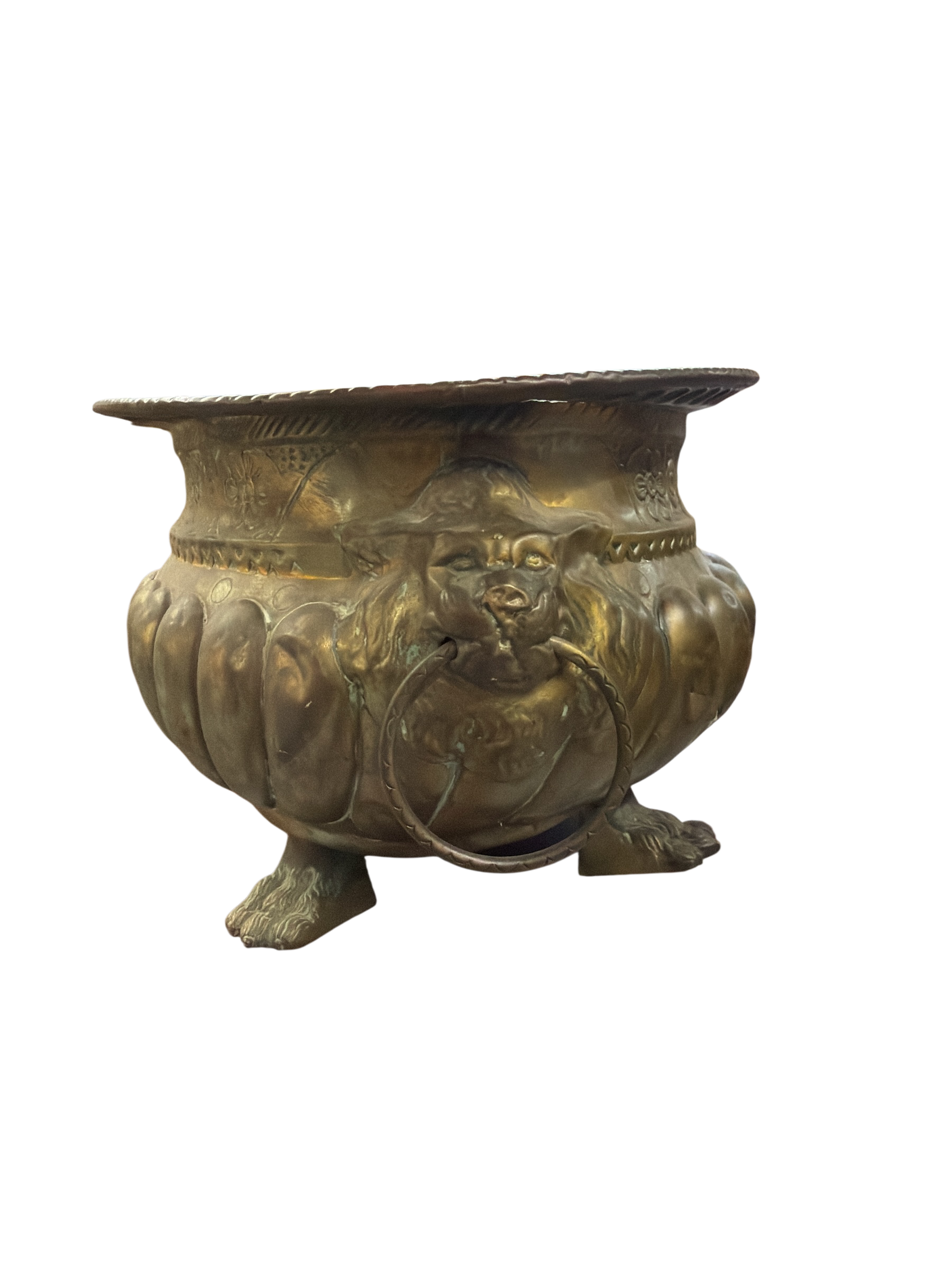 Large Brass Jardinère Planter