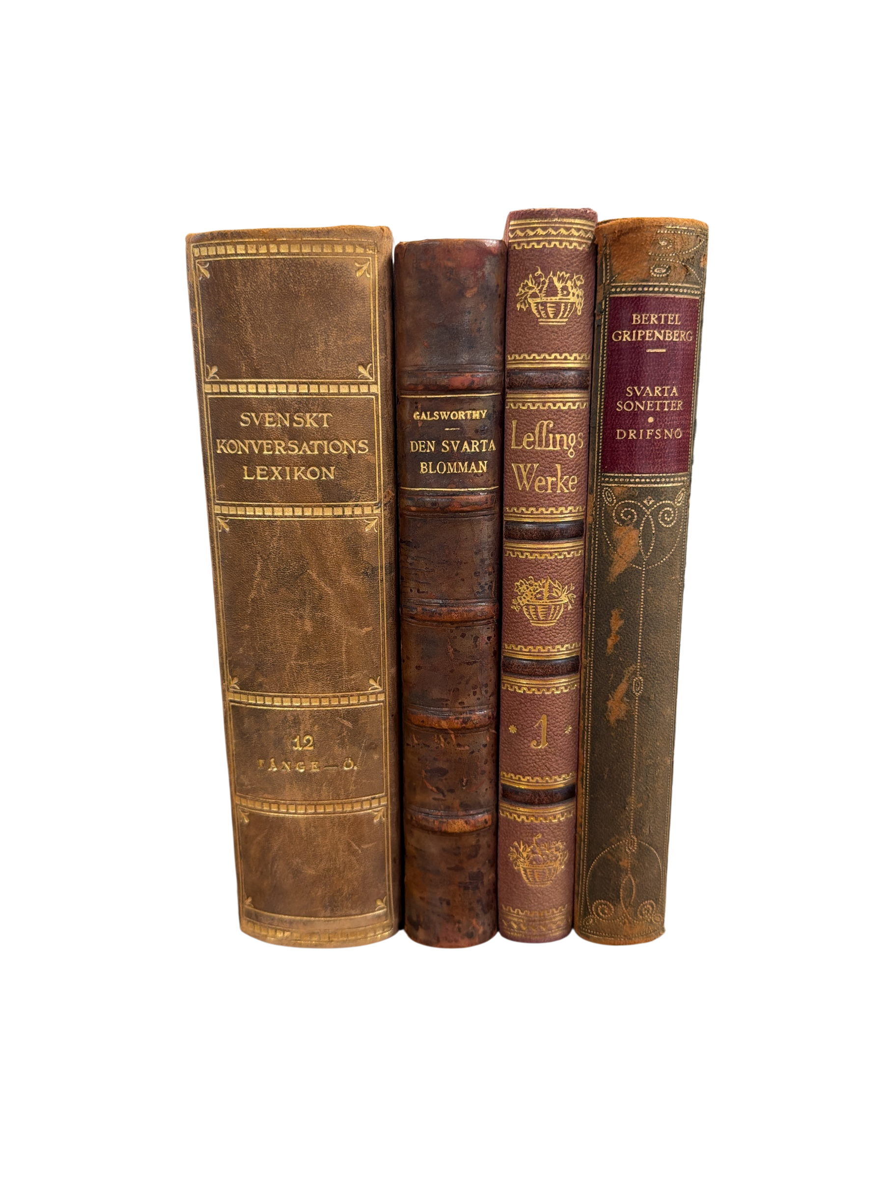 Set of 4 Assorted Antique Books