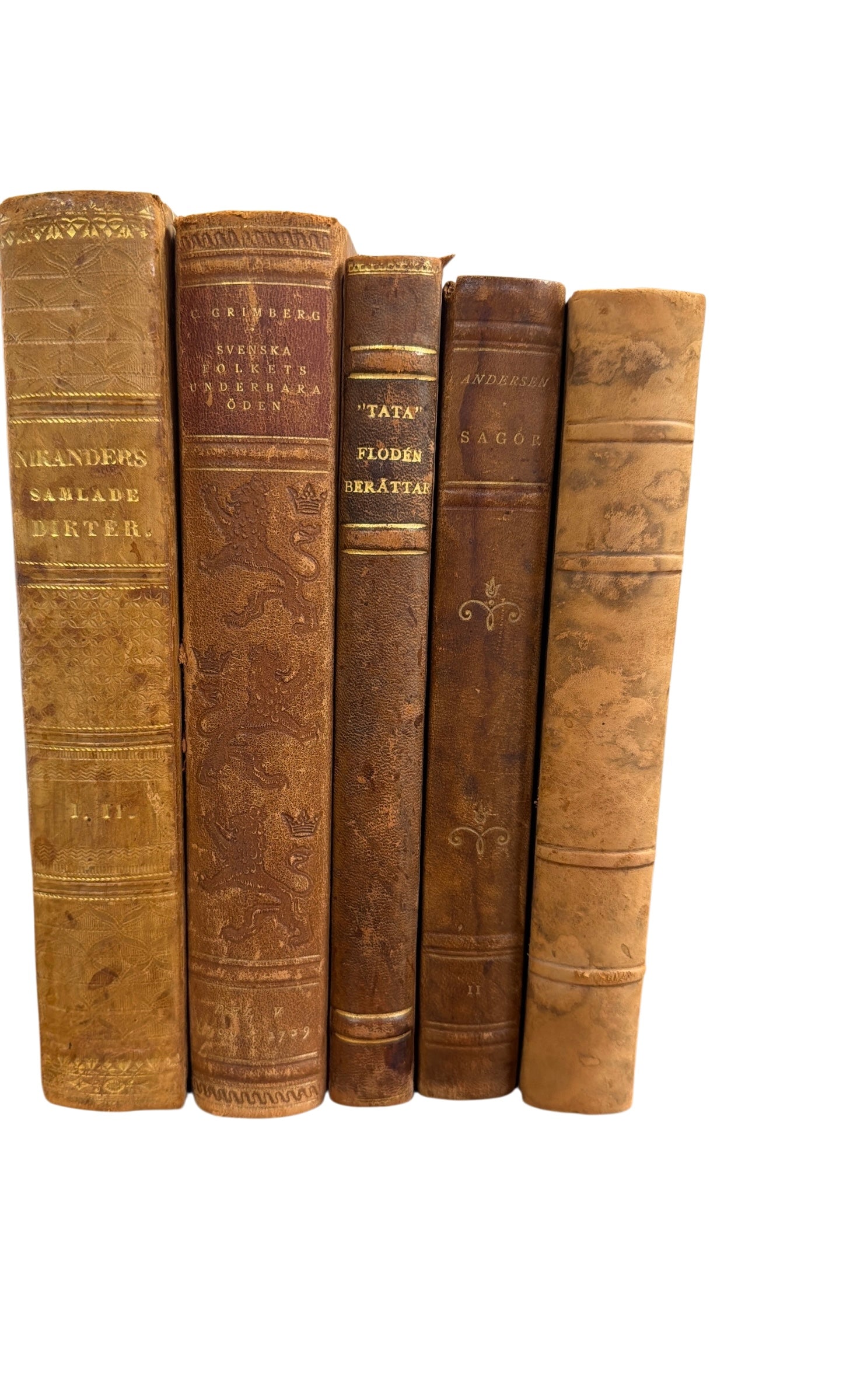 Set of 5 Assorted Antique Books