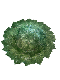 Majolica Green Leaf Serving Bowl