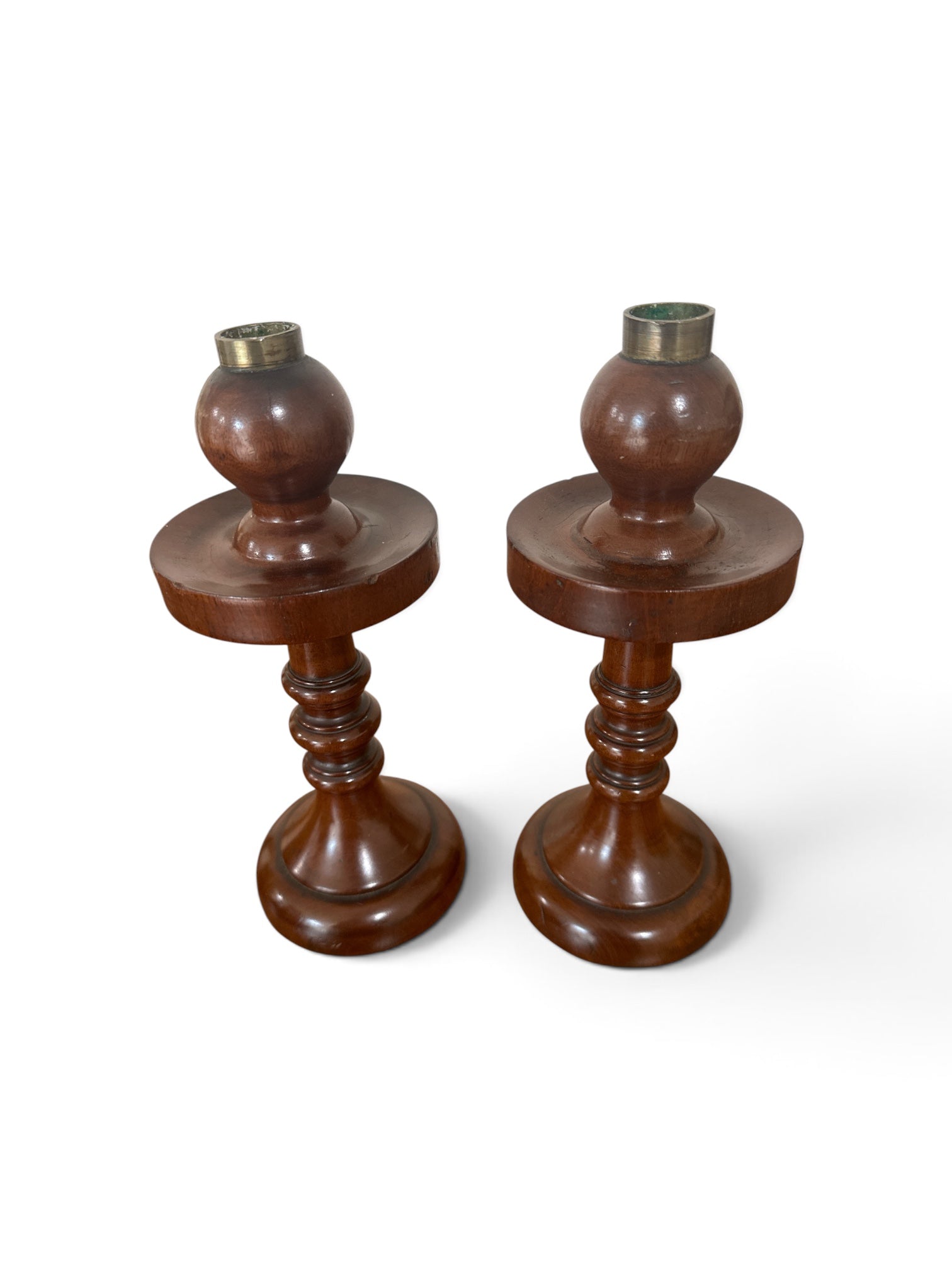 Pair of Wooden Candlesticks