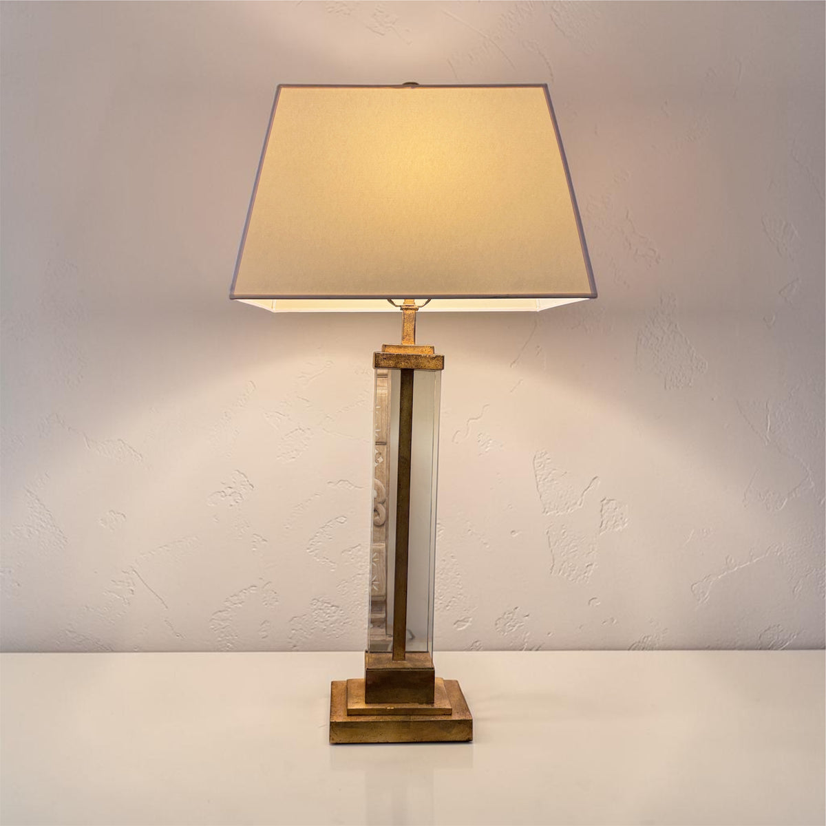 Glass & Gilt Metal Table Lamp