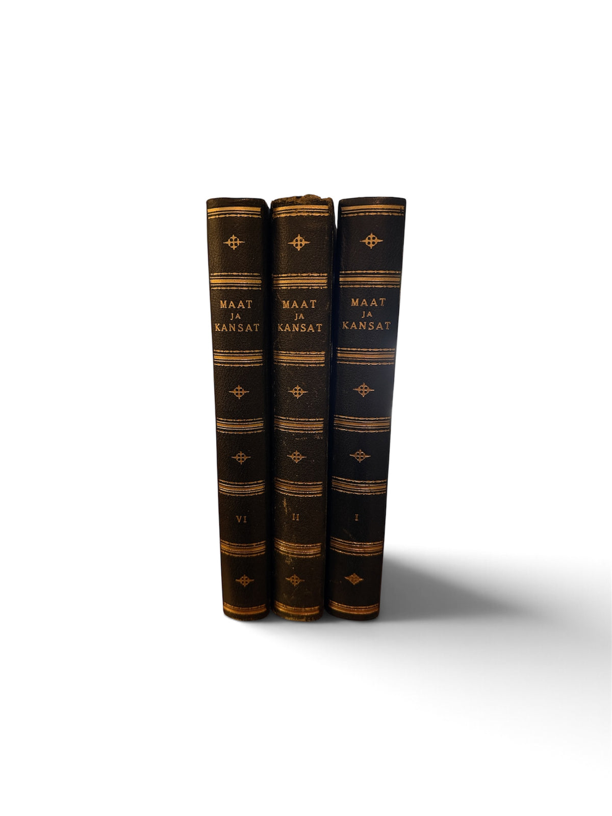 Set of 3 Maat Ja Kansat Leather-Bound Books