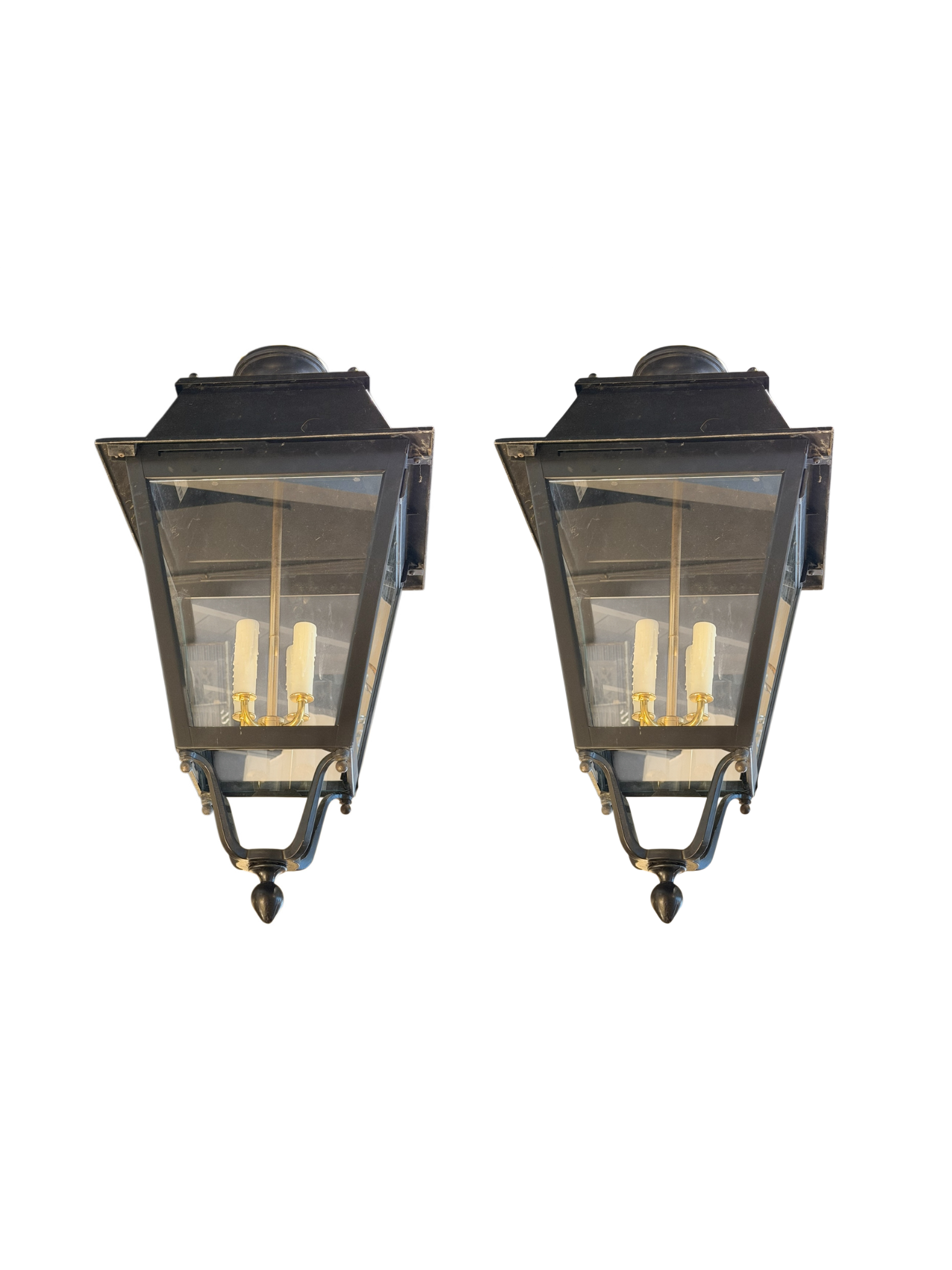 Pair of Black French Lanterns
