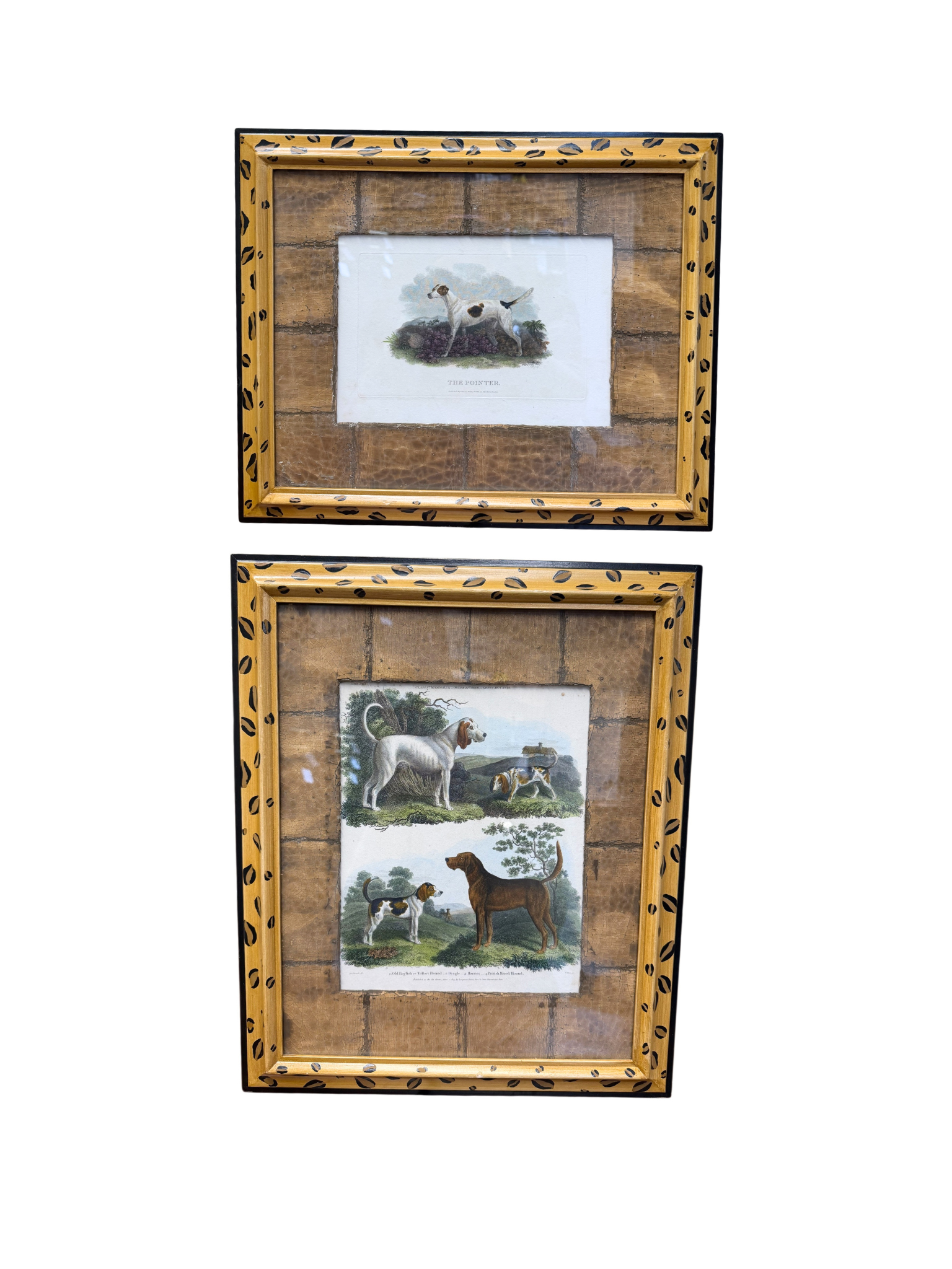 Pair of Hand Painted Dog Prints