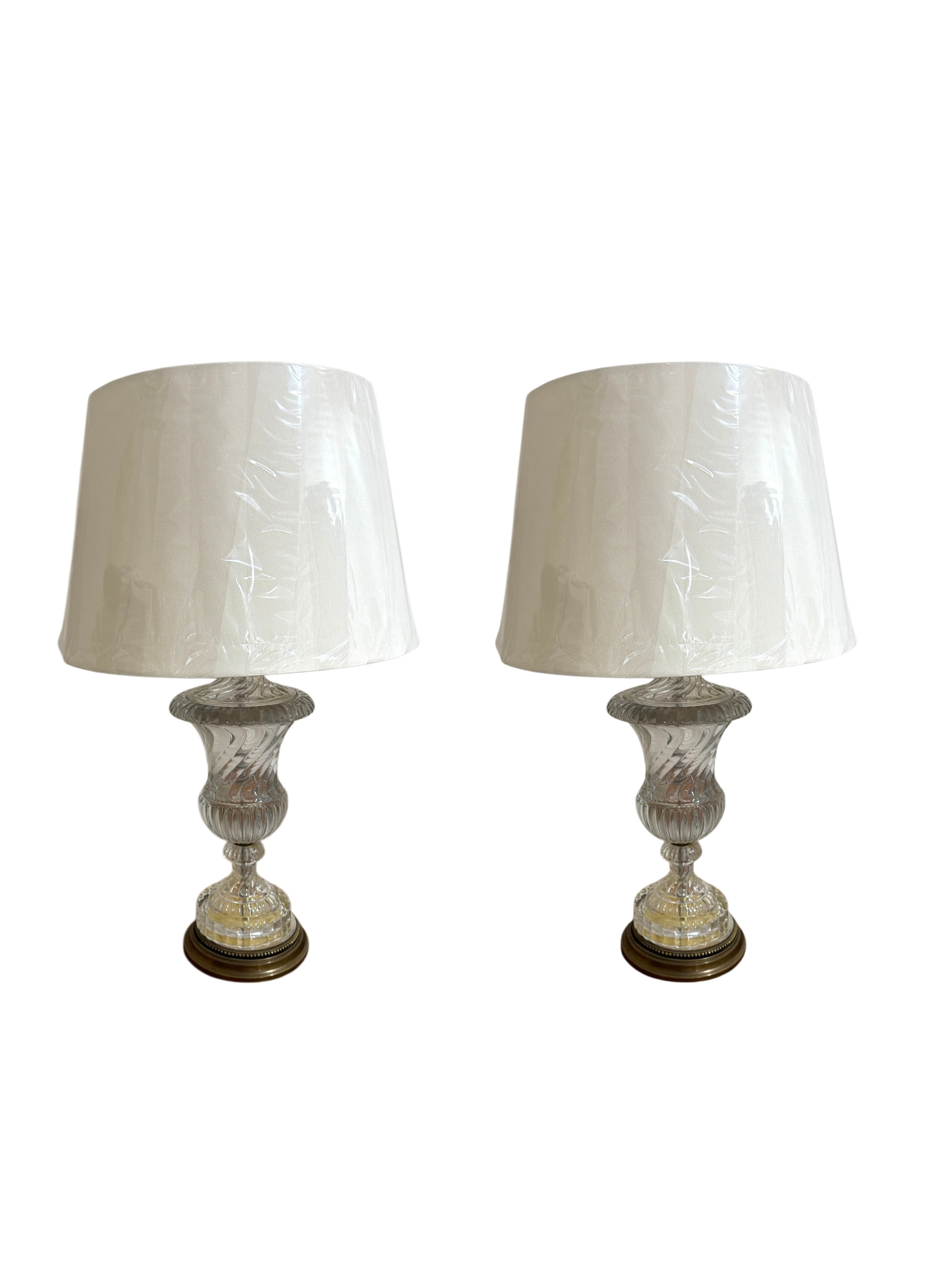 Pair of Paul Hanson Baccarat Style Lamps