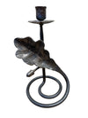 Pair of Iron Oak Leaf and Acorn Candlesticks