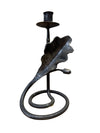 Pair of Iron Oak Leaf and Acorn Candlesticks