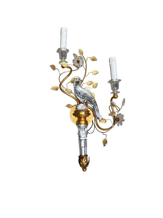 Maison Baguès Crystal Bird Sconces