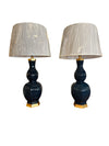 Pair of Navy Delft Lamps