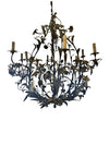 Circa 1800s Large Floral Bronze Chandelier