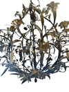 Circa 1800s Large Floral Bronze Chandelier