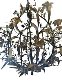 Circa 1800s Large Floral Bronze Chandelier