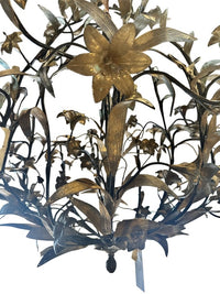 Circa 1800s Large Floral Bronze Chandelier