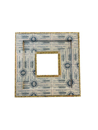 Handcrafted Marbled & Vintage Paper Decoupaged Frame