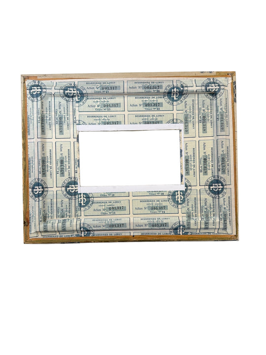 Handcrafted Marbled & Vintage Paper Decoupaged Frame