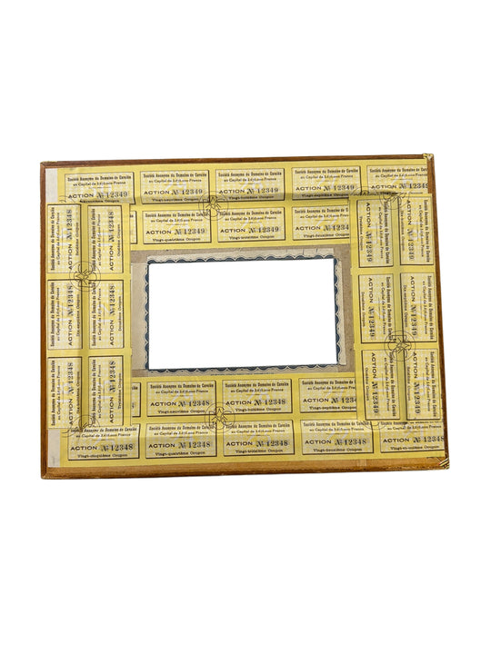 Handcrafted Marbled & Vintage Paper Decoupaged Frame