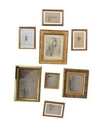 Set of 8 Framed Nautical Pencil Sketches by O. Ricci Candida