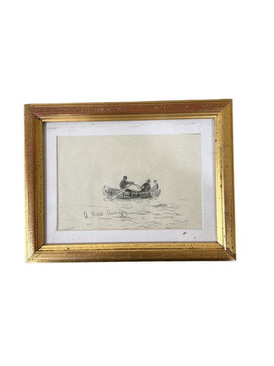 Set of 8 Framed Nautical Pencil Sketches by O. Ricci Candida
