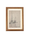 Set of 8 Framed Nautical Pencil Sketches by O. Ricci Candida