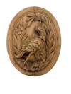 Pair of Hand-Carved French Oak Bird Plaques