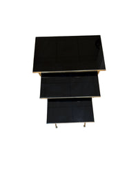 Brass and Smoked Glass Nesting Tables